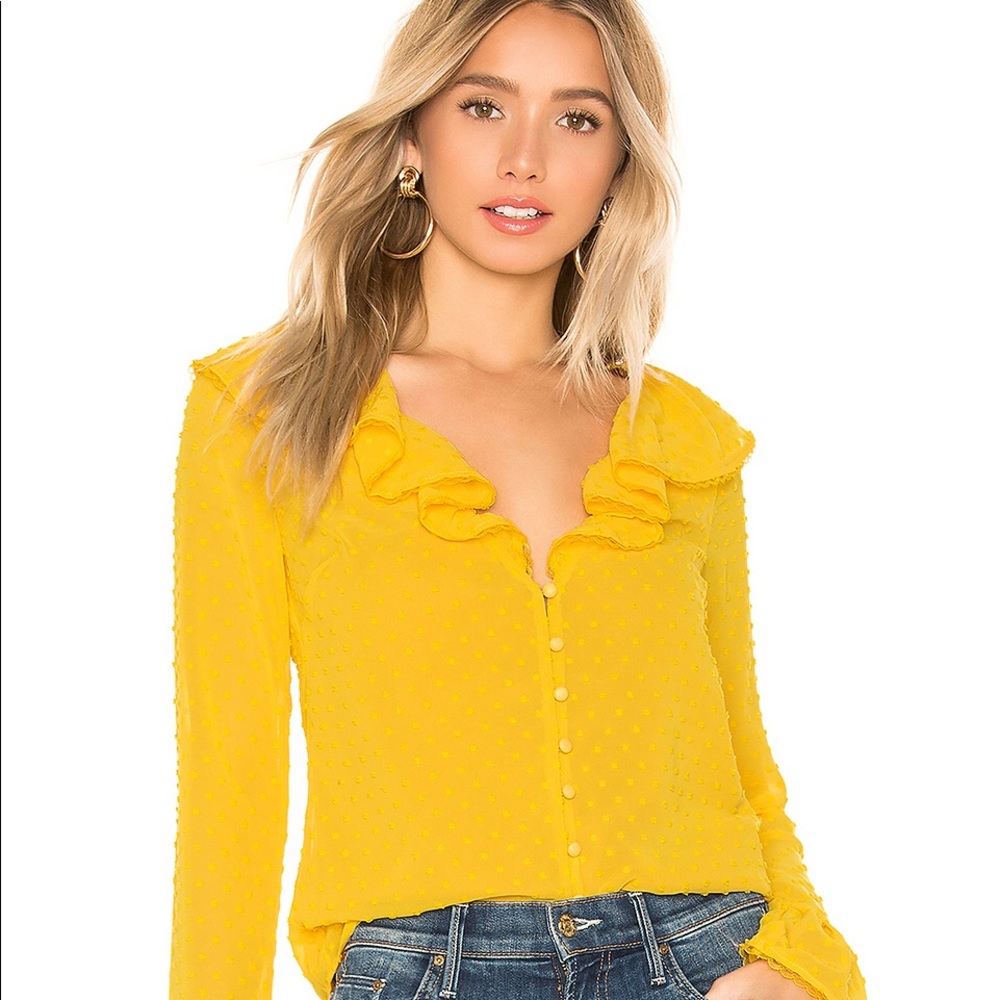Majorelle Fleur Blouse In Sunshine Yellow ☀️ - Picture 1 of 5